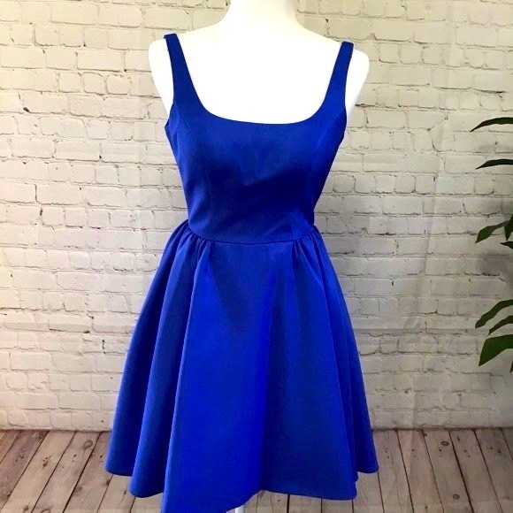 Blue Sherri Hill Dress formal homecoming simple size 4 - Picture 1 of 7